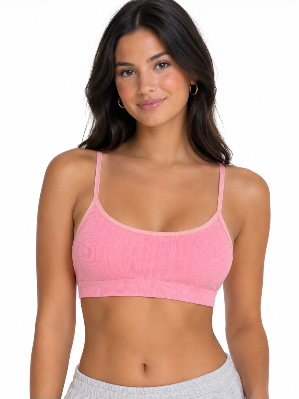 PINK Victoria's Secret Ribbed Scoop Weekender Seamless Bralette